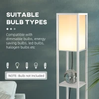 HOMCOM vloerlamp staande lamp met 3 planken(m-6)