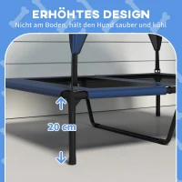 PawHut Hundebett mit Dach, atmungsaktiv, wasserabweisend, bis 30 kg, 91 x 76 x 89 cm, Dunkelblau(m-7)