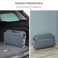 PawHut Lettino per Cani Pieghevole in Acciaio e Tessuto Oxford per Interni ed Esterni, 59x46x15 cm, Grigia(m-6)