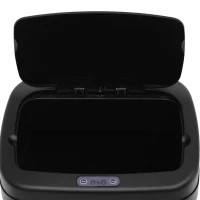 HOMCOM Papelera de Cocina 20L con Sensor Infrarrojo Apertura Automática y Cubo Interior Extraíble 33x25x42,5 cm Plata y Negro(m-7)