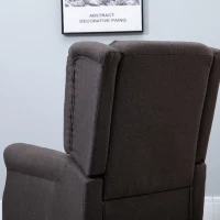 HOMCOM Ohrensessel Sessel mit Tufting, hoher Rückenlehne, Gepolstert Loungesessel mit abgerundeten Armlehnen, Holzbeine, für Schlafzimmer, Wohnzimmer, bis 160 kg, Braun(m-9)