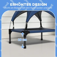 PawHut Hundebett mit Dach, Outdoor, tragbar, wasserabweisend, bis 30 kg, 61 x 46 x 63 cm, Dunkelblau(m-7)
