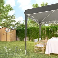 Outsunny 3 x 3 m Pop-up-Pavillon mit Tragetasche, UPF50+ höhenverstellbares Gartenzelt, Dunkelgrau(m-8)