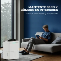HOMCOM Deshumidificador 35L/día Depósito de Agua 5,5L Pantalla LED Temporizador 24 H Bloqueo Infantil hasta 40-100㎡ Blanco(m-9)