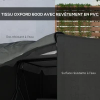 Outsunny Housse de protection pour balancelle de jardin housse de balancelle de jardin toile oxford 177 x 114 x 152 cm gris foncé(m-5)