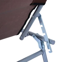 Outsunny Sonnenliege klappbar Gartenliege mit Sonnenschutz Liegestuhl mit 4-Fach verstellbare Rückenlehne Campingliege bis 120kg belastbar für Garten, Balkon und Pool geeignet, 6 Farben(Braun )(m-10)