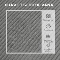 HOMCOM Sofá de 2 Plazas Tapizado en Pana con 2 Puertos USB 1 Puerto Tipo-C y Patas de Madera Carga 220 kg 110x60x85 cm Gris(m-5)