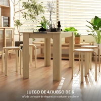 HOMCOM Juego de 4 Taburetes Apilables Taburetes de Madera Redondos Carga 120 kg para Cocina Salón Ø40x45 cm Madera Natural(m-5)