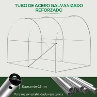 Outsunny Invernadero de Túnel 3x2x2 m Invernadero Grande con 4 Ventanas para Cultivos Plantas Verduras Cubierta PE 140 g/㎡ Verde(m-8)