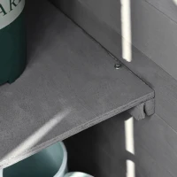 Outsunny Caseta de Jardín de Madera 139x75x160 cm Armario de Jardín Cobertizo para Almacenaje de Herramientas con Estantería Movible Puertas con Cerrojo Techo Asfáltico Gris(m-9)