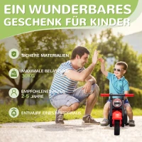 AIYAPLAY Rutschauto, Motorrad-Design, Musik und Seifenblasen, für 2-5 Jahre, Rot(m-6)