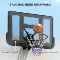 SPORTNOW Wandmontierter Basketballkorb, Reißfestes Netz, wetterbeständig, widerstandsfähig, für drinnen und draußen, Schwarz(m-5)