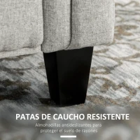 HOMCOM Banqueta Pie de Cama con Almacenamiento y Reposabrazos para Dormitorio Salón Pasillo 146,5x49x74,5 cm Gris Claro(m-5)