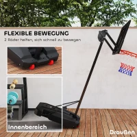 AIYAPLAY Basketballkorb, Outdoor-Basketballkorb für Jugendliche 200-260 cm höhenverstellbar, mit Rädern, Rot(m-6)