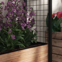 Outsunny Huerto Urbano Elevado con Enrejado Mesa Jardinera con Ruedas con Orificios de Drenaje para Plantas 110x49x190 cm Marrón(m-8)