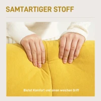 HOMCOM Polstersessel, Wohnzimmersessel mit Steppung, weicher Bezug in Samtoptik, bis 120 kg, Gelb(m-5)