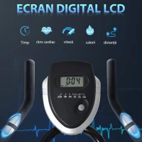 Soozier Bicicleta Fitness Cardio – LCD, Otel Negru, Antrenament Acasa(m-4)