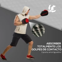 SPORTNOW Manopla de Boxeo Paos Muay Thai MMA Curvadas para Entrenamiento Karate Taekwondo Kickboxing Training Rojo(m-5)