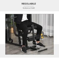 HOMCOM Stazione Fitness Palestra Multifunzione per Allenamento a Casa e Professionale, Acciaio 150x110x210cm Nero(m-6)