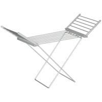 HOMCOM Stendino Elettrico Riscaldato con Ali Pieghevole Salvaspazio in Lega di Alluminio, 144x53x91cm, Argento