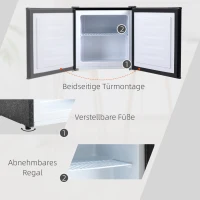 HOMCOM Mini-Gefrierschrank 35 L Gefrierbox elektrisch freistehend 45 W Mini Gefriertruhe Minikühlschrank 41dB -14 bis -24℃ 5-stufige Temperaturregelung 47 x 44,2 x 48,8 cm Schwarz(m-6)