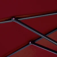 Outsunny Parasol déporté octogonal inclinable manivelle avec pied en acier Ø 3 x 2,5H m rouge vineux(m-18)