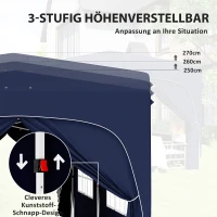 Outsunny 3 x 6 m Pop-up Pavillon mit Seitenwänden, UPF50+ höhenverstellbares Gartenzelt mit Tragetasche und Sandsäcken(m-5)