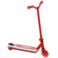 AIYAPLAY Electric Scooter for Kids Aged 4-7 Years, with Flashing LED Lights, Rear Auxiliary Wheels, Red(m-10)