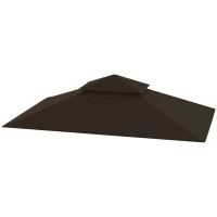 Outsunny Zamienna plandeka do pawilonu ogrodowego, plandeka na pawilon grillowy dla konstrukcji 152 x 244 cm, ochrona UPF50+, Poliester, Kawa(m-1)