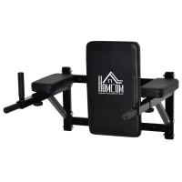 HOMCOM Barra de Musculación para Pared con Brazos Ajustables para hacer Dominadas Flexiones y Crossfit en Casa 70x53-63x48 cm Negro(m-10)