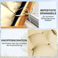 Outsunny Sitzkissen, Dickes Polsterkissen für Sitzmöbel, mit Rückenlehne, Schaukelstuhlkissen, für drinnen und draußen, Beige(m-6)