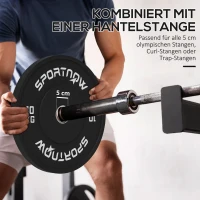 SPORTNOW Hantelscheiben-Set, 2 x 10 kg, olympischer Standard, Gummi, geräuscharm, Schwarz(m-5)