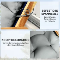 Outsunny Sitzkissen, Dickes Polsterkissen für Sitzmöbel, mit Rückenlehne, Schaukelstuhlkissen, für drinnen und draußen, Hellgrau(m-6)
