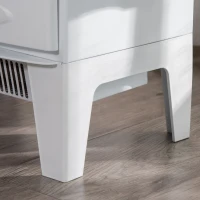 HOMCOM Camino Elettrico da Terra con Effetto Fiamma, Temperatura Regolabile 900W-1800W, Copertura 15-20m², 39x26x54.8cm, Bianco(m-8)