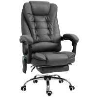 Vinsetto Bürostuhl mit Massagefunktion, ergonomisch, 65x160x104cm, Grau(m-14)