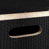 SPORTNOW Box Jump Pliometrico a 3 Altezze in Legno Antiscivolo, 61-51-41cm, Nero(m-9)