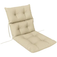 Outsunny Sitzkissen, Dickes Polsterkissen für Sitzmöbel, mit Rückenlehne, Schaukelstuhlkissen, für drinnen und draußen, Beige(m-10)