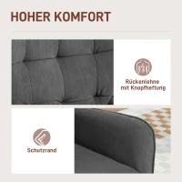 HOMCOM Polstersessel, Wohnzimmersessel mit Steppung, weicher Bezug in Samtoptik, bis 120 kg, Grau(m-4)