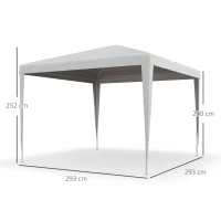 Outsunny Gazebo da Giardino 3x3 m Portatile con Copertura Anti UV, Bianco(m-3)