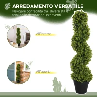HOMCOM Pianta Finta di Eucalipto a Spirale con Vaso Incluso per Interno ed Esterno, Altezza 90 cm, Verde(m-5)