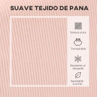 HOMCOM Sofá de 2 Plazas Tapizado en Pana con 2 Puertos USB 1 Puerto Tipo-C y Patas de Madera Carga 240 kg 110x60x85 cm Rosa(m-5)