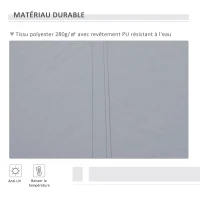 Outsunny Store banne manuel rétractable 295 x 245 cm store exterieur terrasse avec manivelle, angle réglable 45°-85°, aluminium et polyester 280 g/m², auvent de terrasse, balcon, cour, gris(m-6)