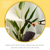 HOMCOM Stiratrice Verticale a Vapore, Stiratore Verticale 1950W da 1.4L con Asta Estendibile e 2 Rotelle per Abiti, Tende e Divani, in ABS e PP, 26x21.5x29 cm, Giallo(m-7)