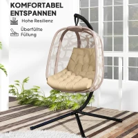 Outsunny Sitzkissen, Außensitzkissen für Hängekorb und Schaukelstühle, Outdoor-Polsterkissen, Beige(m-5)