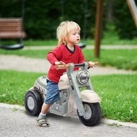 AIYAPLAY Rutschauto, Motorrad-Design, Musik und Seifenblasen, für 2-5 Jahre, Cremeweiß(m-2)