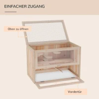 PawHut Kleintierkäfig Nagerkäfig Holz 60 x 35 x 42 cm(m-5)