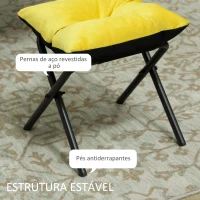 HOMCOM Poltrona Sala de Estar com Apoio para os Pés Poltrona Relax para Leitura com Bolsos Laterais 80x78x100 cm Amarelo(m-5)