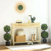 HOMCOM 2er-Set Künstliche Pflanzen, UV-beständige Kunstpflanze im Blumentopf, 70 cm Zimmerpflanze für Wohnzimmer, Garten(m-4)