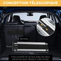 HOMCOM 2PCS Rampes fauteuil roulant antidérapantes en aluminium - longueur ajustable 3 niveaux 75/100/122CM charge max. 272KG(m-6)