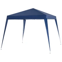 Outsunny Pavilion Gartenpavillon Pop-up Faltbar 3 x 3 m Stahl Polyester wasserdicht UV-beständig mit Tragetasche Blau(m-6)